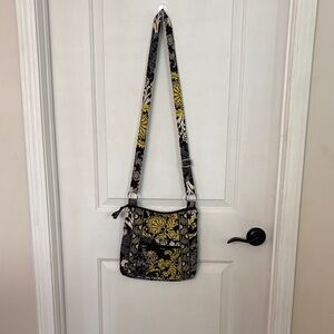Vera Bradley Black and Yellow Floral Crossbody Bag